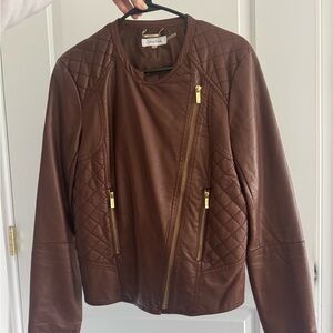 Calvin Klein Chocolate Quilted Leather Jacket